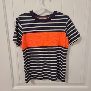 🌟5/$25 OshKosh B'Gosh Neon Orange and Navy Striped Tee Size 6